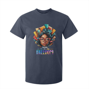 Black History Education Is Freedom T Shirt For Kid Black Teacher Books TS02 Navy Print Your Wear
