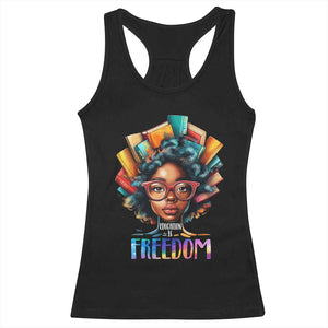 Black History Education Is Freedom Racerback Tank Top Black Teacher Books TS02 Black Print Your Wear