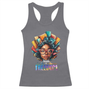 Black History Education Is Freedom Racerback Tank Top Black Teacher Books TS02 Charcoal Print Your Wear