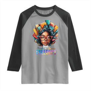 Black History Education Is Freedom Raglan Shirt Black Teacher Books TS02 Sport Gray Black Print Your Wear
