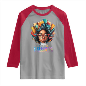 Black History Education Is Freedom Raglan Shirt Black Teacher Books TS02 Sport Gray Red Print Your Wear