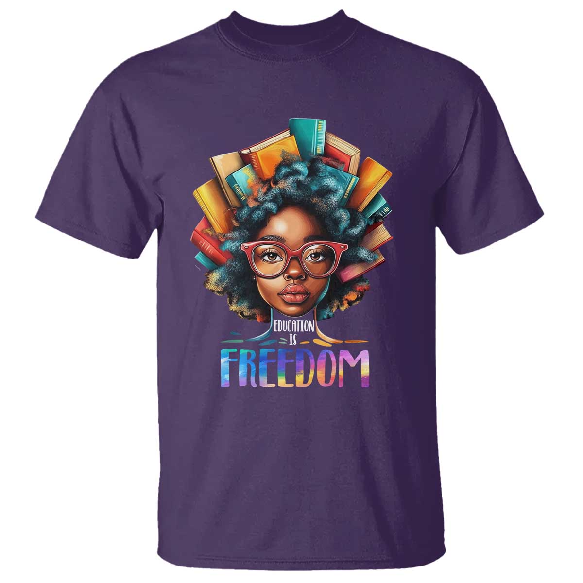 Black History Education Is Freedom T Shirt Black Teacher Books TS02 Purple Print Your Wear