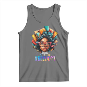 Black History Education Is Freedom Tank Top Black Teacher Books TS02 Black Heather Print Your Wear