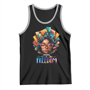 Black History Education Is Freedom Tank Top Black Teacher Books TS02 Black Athletic Heather Print Your Wear