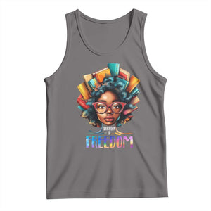 Black History Education Is Freedom Tank Top Black Teacher Books TS02 Deep Heather Print Your Wear