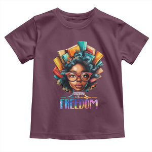 Black History Education Is Freedom Toddler T Shirt Black Teacher Books TS02 Maroon Print Your Wear
