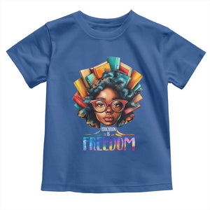 Black History Education Is Freedom Toddler T Shirt Black Teacher Books TS02 Royal Blue Print Your Wear