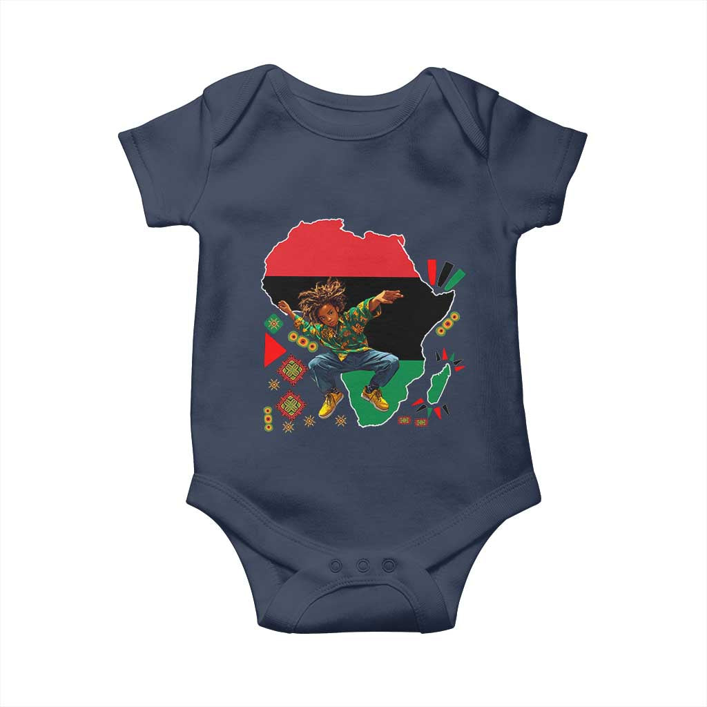 Black Son Future Leader Baby Onesie African American Pride Black History Month TS02 Navy Print Your Wear