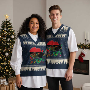 Black Son Future Leader V-Neck Knit Sweater Vest African American Pride Black History Month TS02 Navy Beige Print Your Wear