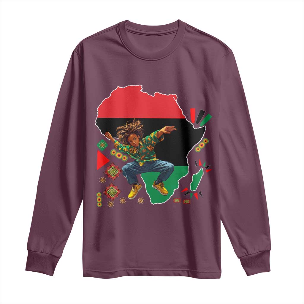 Black Son Future Leader Long Sleeve Shirt African American Pride Black History Month TS02 Maroon Print Your Wear