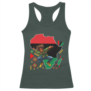 Black Son Future Leader Racerback Tank Top African American Pride Black History Month TS02 Dark Forest Green Print Your Wear