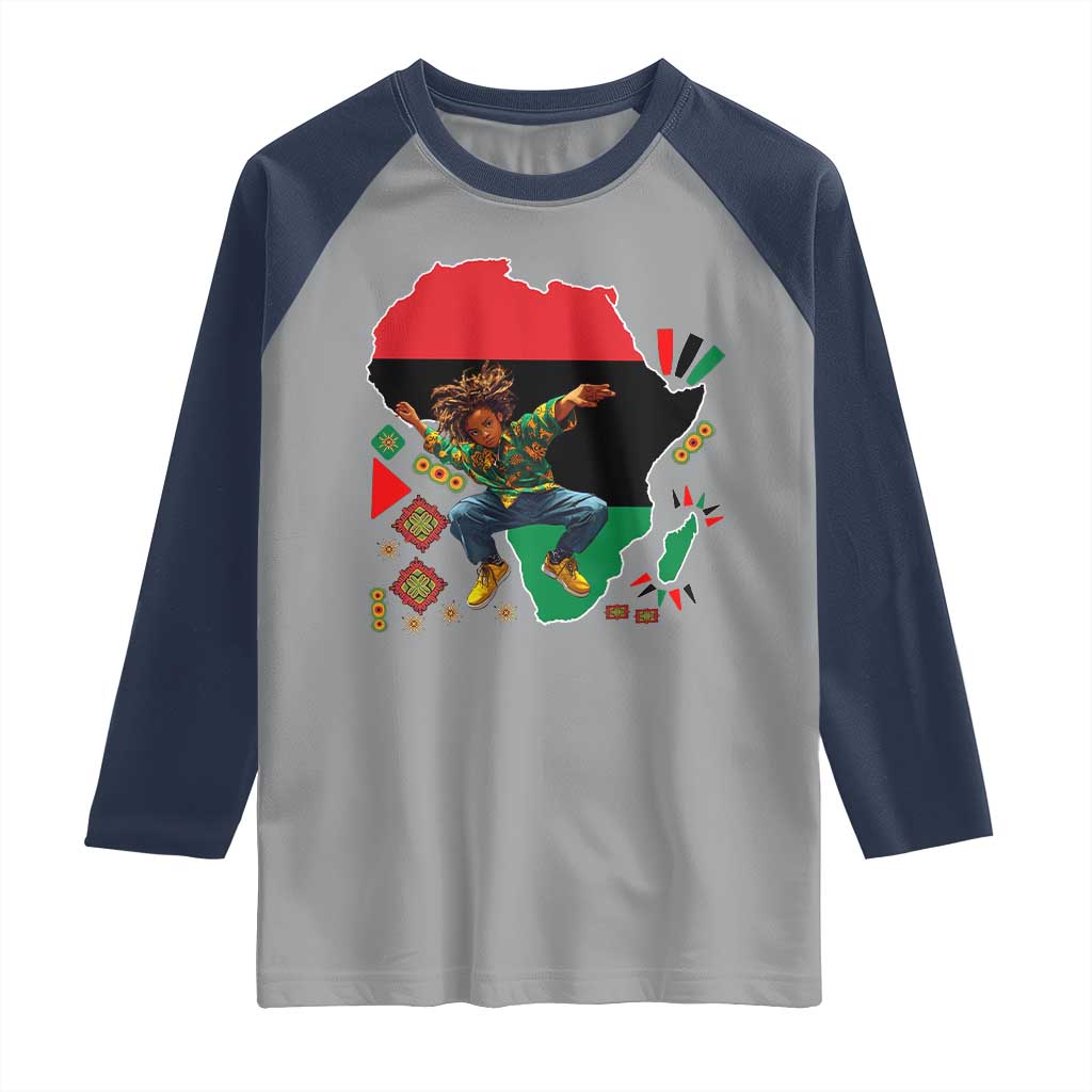 Black Son Future Leader Raglan Shirt African American Pride Black History Month TS02 Sport Gray Navy Print Your Wear