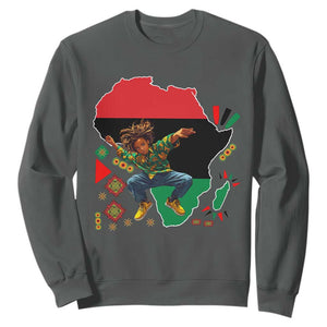 Black Son Future Leader Sweatshirt African American Pride Black History Month TS02 Dark Heather Print Your Wear