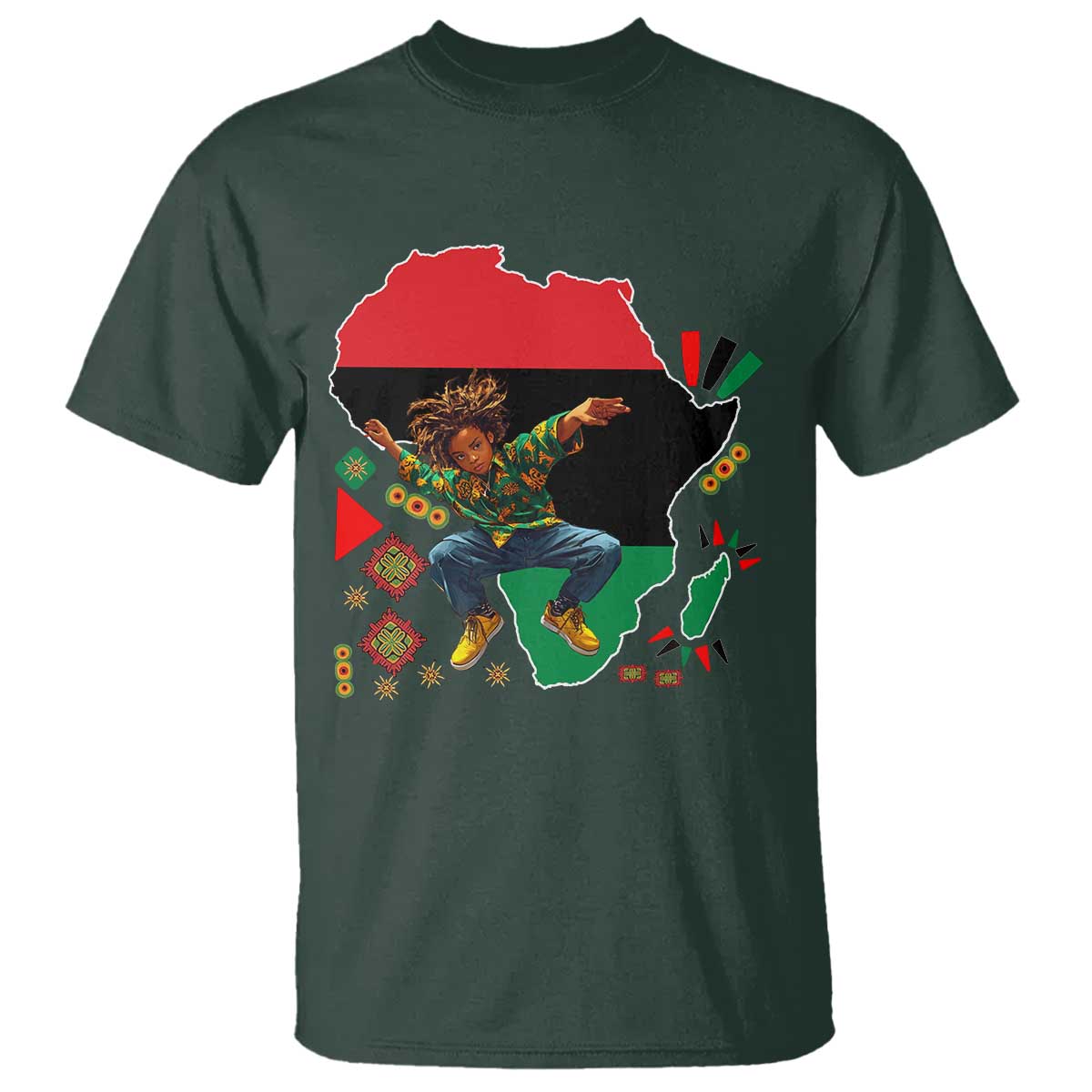 Black Son Future Leader T Shirt African American Pride Black History Month TS02 Dark Forest Green Print Your Wear
