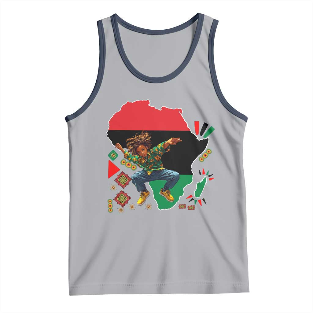 Black Son Future Leader Tank Top African American Pride Black History Month TS02 Athletic Heather Navy Print Your Wear