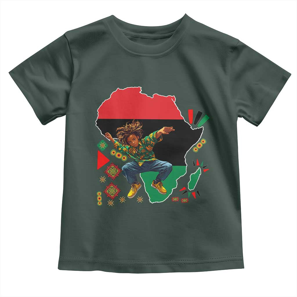 Black Son Future Leader Toddler T Shirt African American Pride Black History Month TS02 Dark Forest Green Print Your Wear