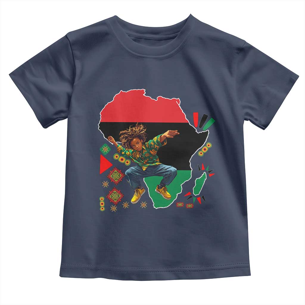 Black Son Future Leader Toddler T Shirt African American Pride Black History Month TS02 Navy Print Your Wear