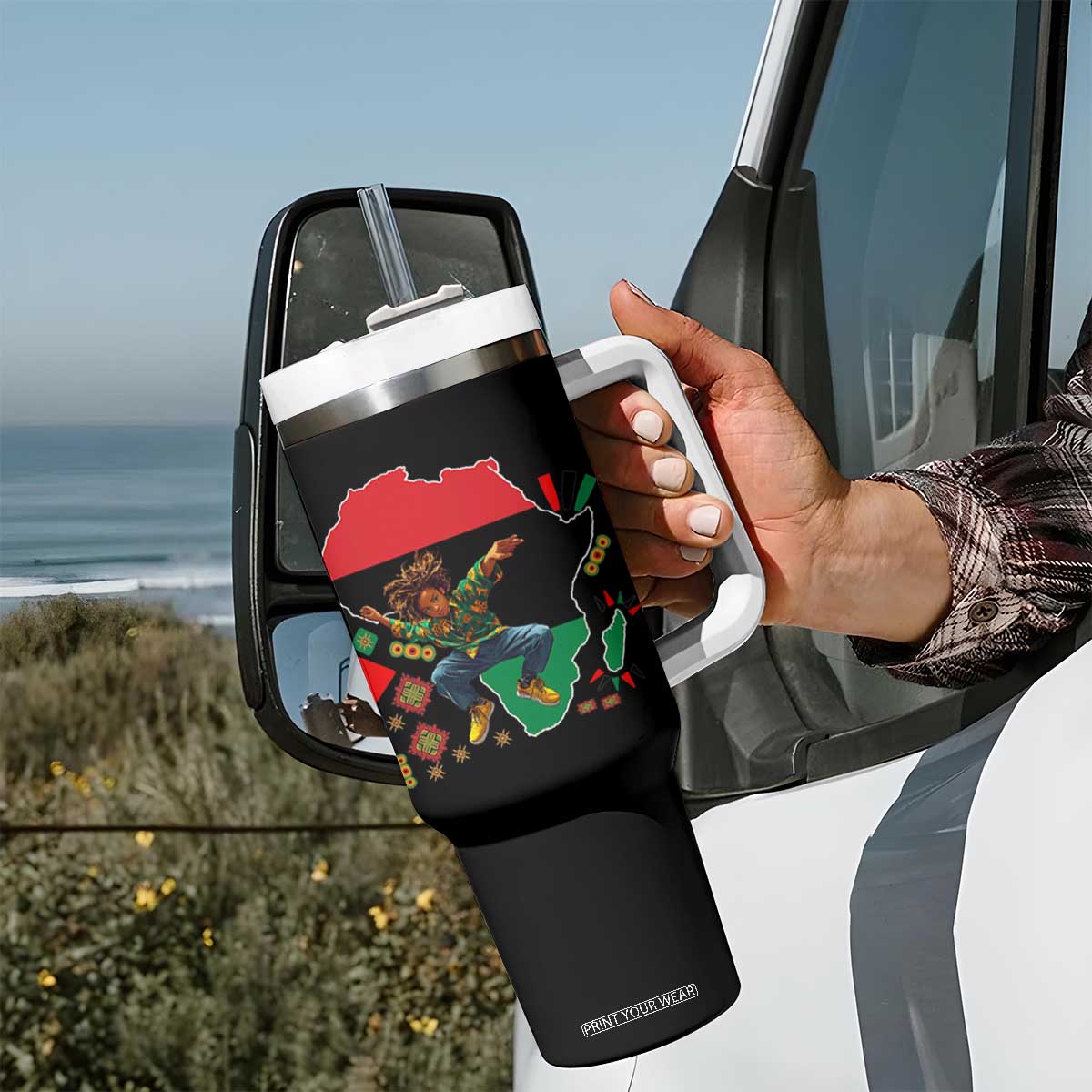 Black Son Future Leader Tumbler With Handle African American Pride Black History Month TS02 Print Your Wear