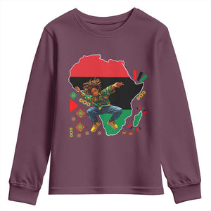Black Son Future Leader Youth Sweatshirt African American Pride Black History Month TS02 Maroon Print Your Wear
