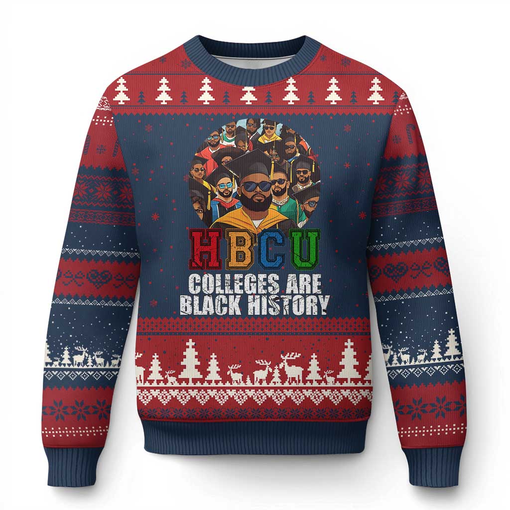 HBCU Colleges Are Black History Ugly Christmas Sweater African Education TS02 Navy Red Print Your Wear