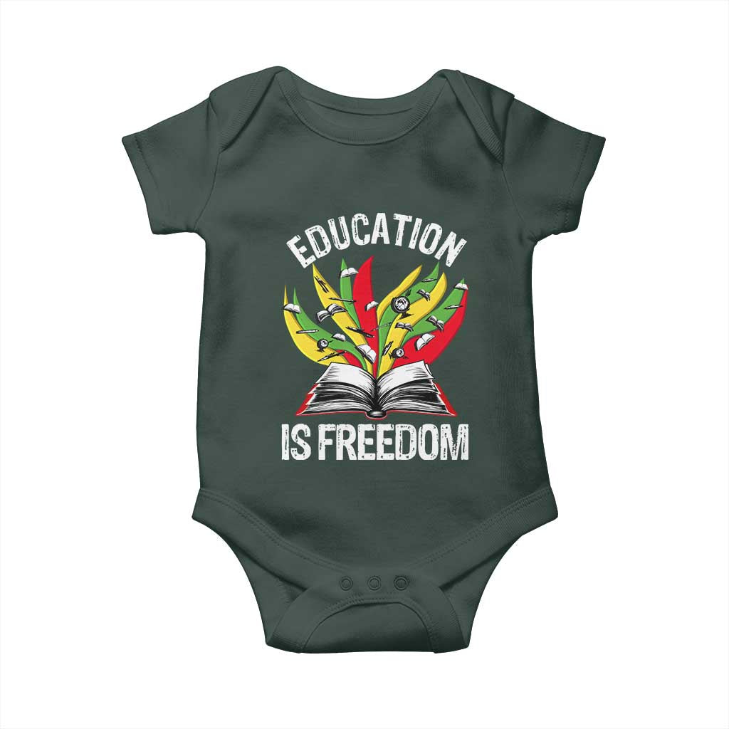 Education Is Freedom Baby Onesie Teaching Black History Month Books TS02 Print Your Wear