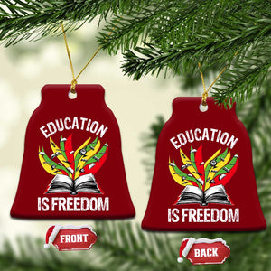 Education Is Freedom Ceramic Ornament Teaching Black History Month Books TS02 Print Your Wear