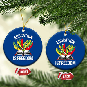 Education Is Freedom Ceramic Ornament Teaching Black History Month Books TS02 1pc Blue Print Your Wear