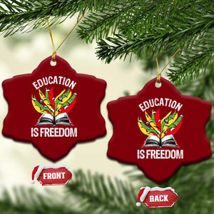 Education Is Freedom Ceramic Ornament Teaching Black History Month Books TS02 Print Your Wear