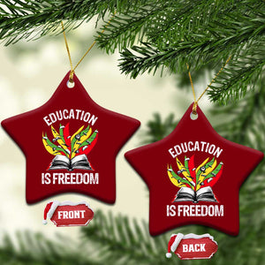 Education Is Freedom Ceramic Ornament Teaching Black History Month Books TS02 Print Your Wear
