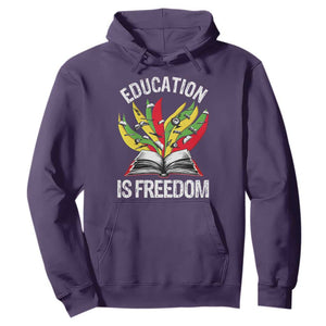 Education Is Freedom Hoodie Teaching Black History Month Books TS02 Purple Print Your Wear
