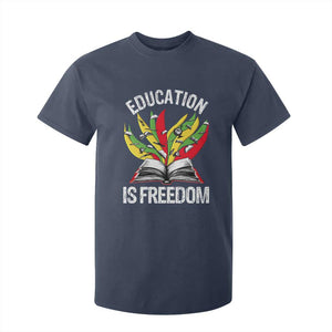 Education Is Freedom T Shirt For Kid Teaching Black History Month Books TS02 Navy Print Your Wear