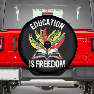 Education Is Freedom Spare Tire Cover Teaching Black History Month Books TS02 Black Print Your Wear