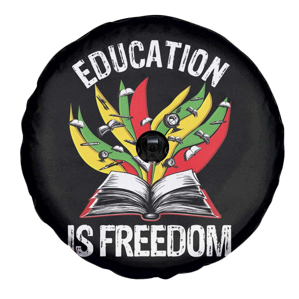 Education Is Freedom Spare Tire Cover Teaching Black History Month Books TS02 Print Your Wear