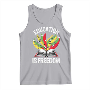 Education Is Freedom Tank Top Teaching Black History Month Books TS02 Athletic Heather Print Your Wear