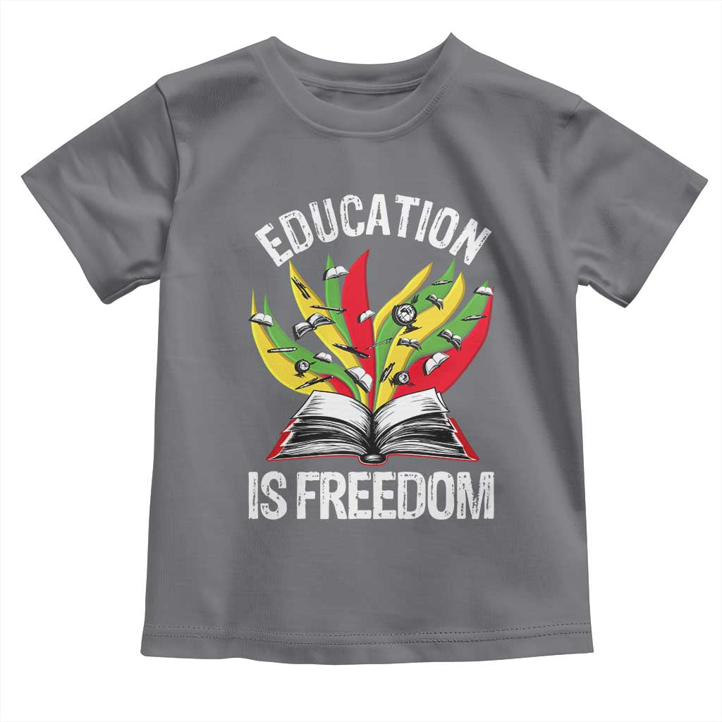 Education Is Freedom Toddler T Shirt Teaching Black History Month Books TS02 Charcoal Print Your Wear