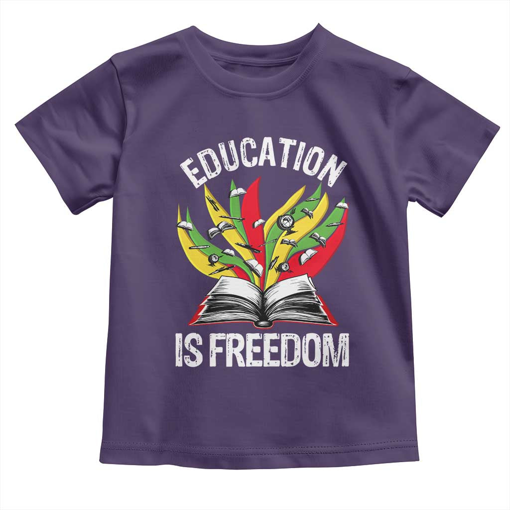 Education Is Freedom Toddler T Shirt Teaching Black History Month Books TS02 Purple Print Your Wear