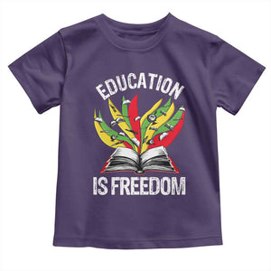 Education Is Freedom Toddler T Shirt Teaching Black History Month Books TS02 Purple Print Your Wear