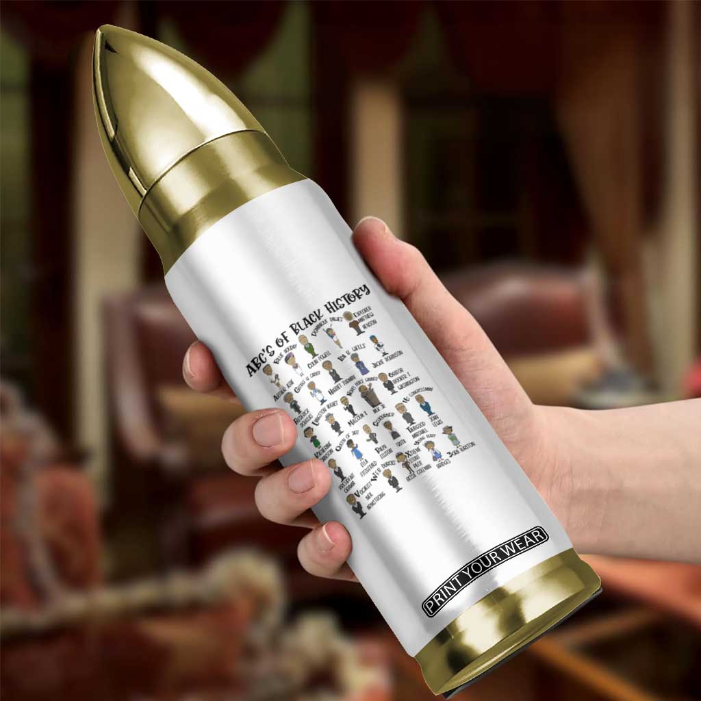 ABCs of Black History Month Bullet Tumbler Black Excellence Pride TS02 Print Your Wear