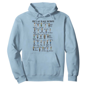 ABCs of Black History Month Hoodie Black Excellence Pride TS02 Light Blue Print Your Wear