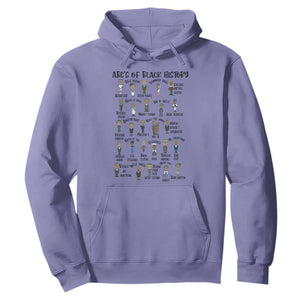 ABCs of Black History Month Hoodie Black Excellence Pride TS02 Violet Print Your Wear