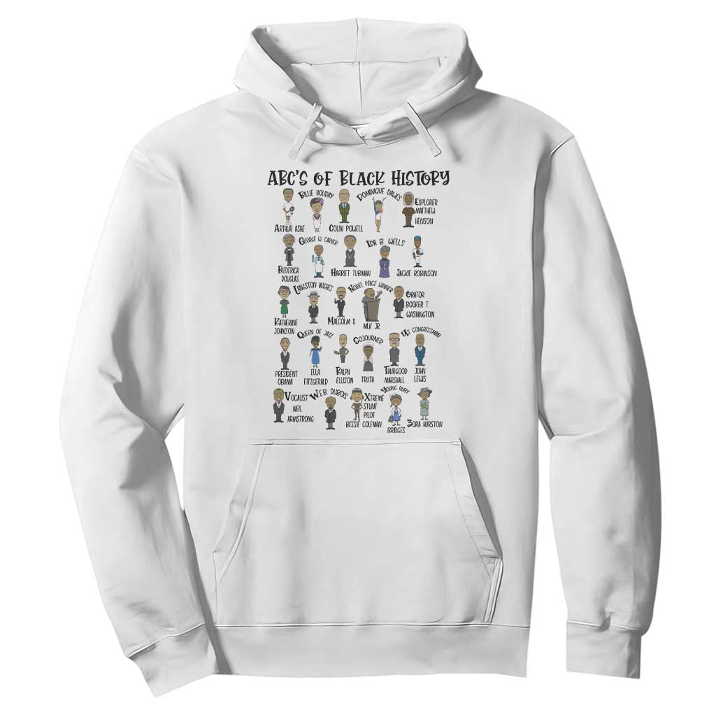 ABCs of Black History Month Hoodie Black Excellence Pride TS02 White Print Your Wear