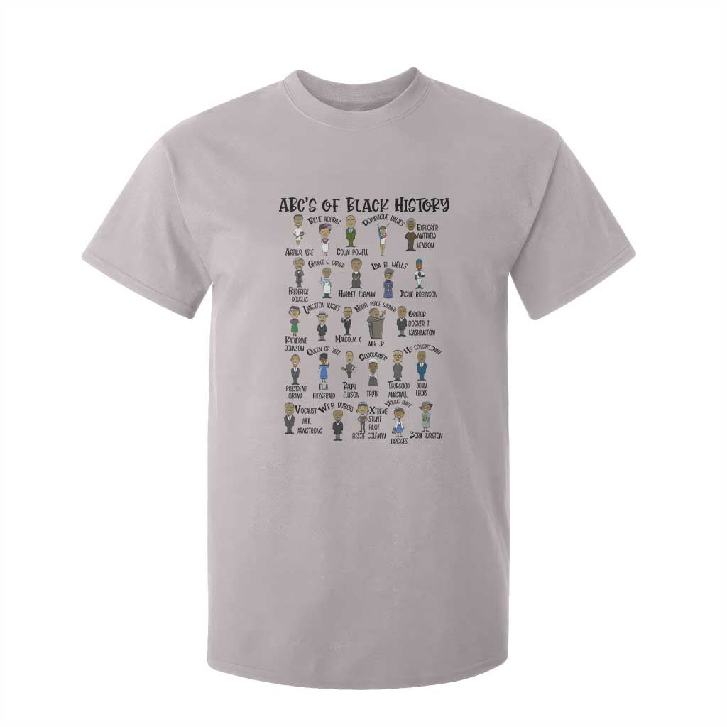 ABCs of Black History Month T Shirt For Kid Black Excellence Pride TS02 Ice Gray Print Your Wear