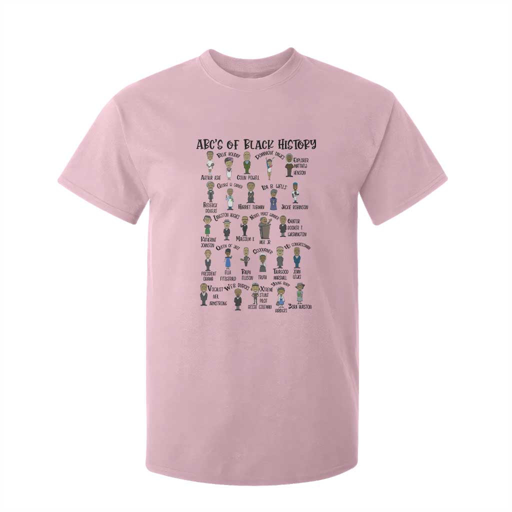 ABCs of Black History Month T Shirt For Kid Black Excellence Pride TS02 Light Pink Print Your Wear