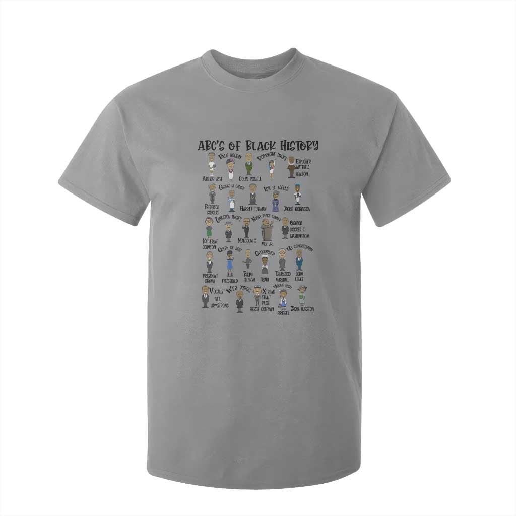 ABCs of Black History Month T Shirt For Kid Black Excellence Pride TS02 Sport Gray Print Your Wear