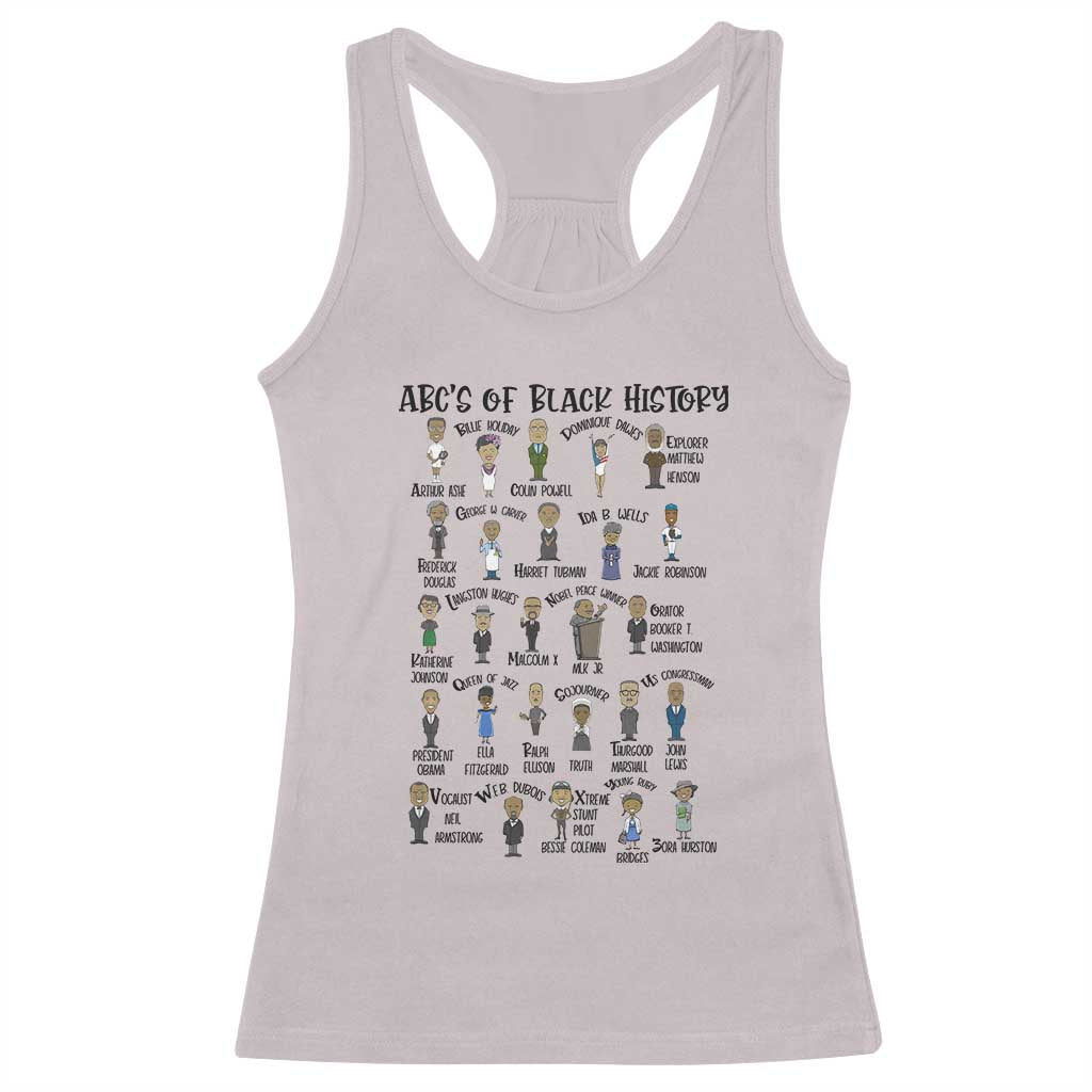 ABCs of Black History Month Racerback Tank Top Black Excellence Pride TS02 Ice Gray Print Your Wear
