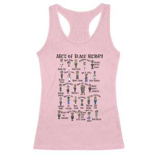 ABCs of Black History Month Racerback Tank Top Black Excellence Pride TS02 Light Pink Print Your Wear