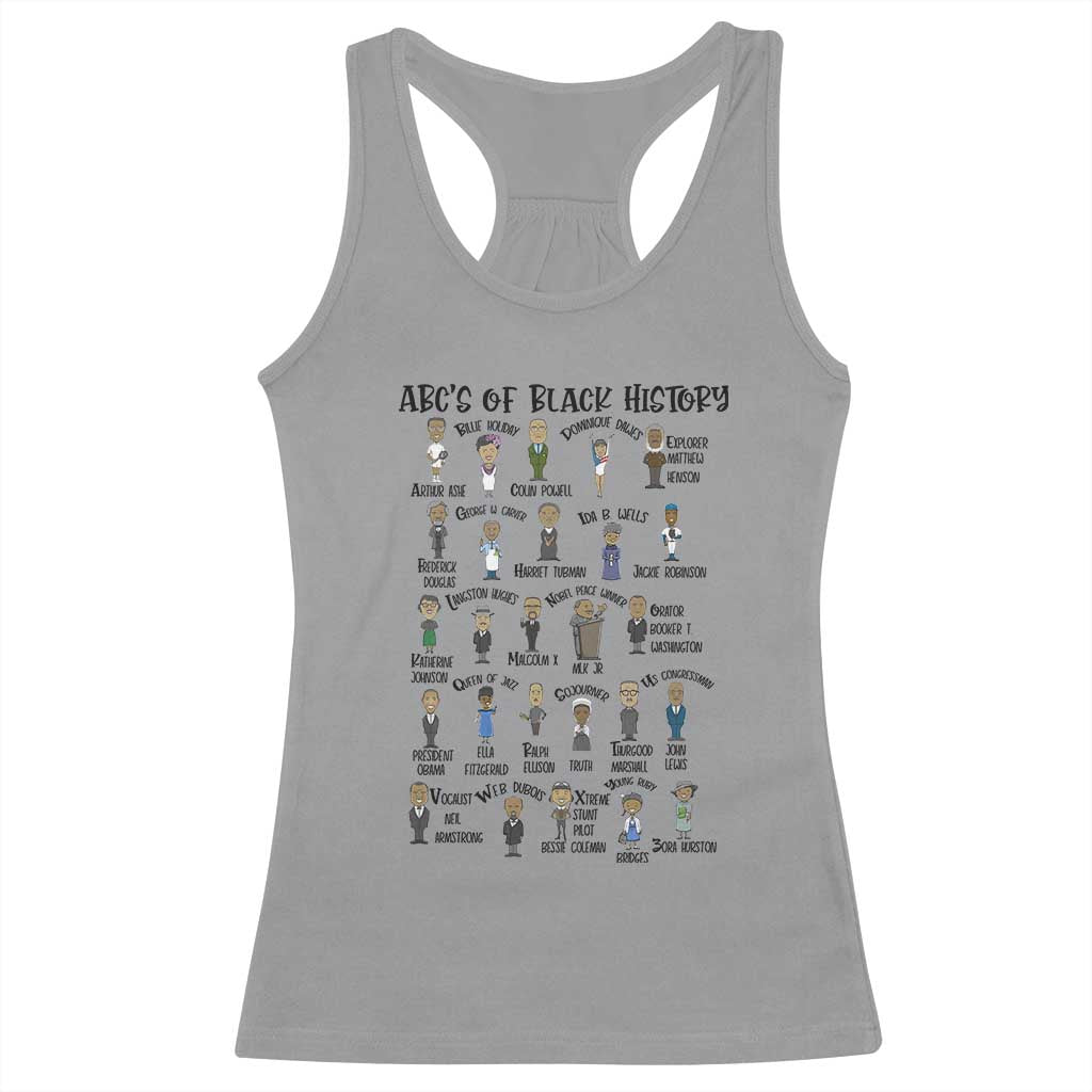 ABCs of Black History Month Racerback Tank Top Black Excellence Pride TS02 Sport Gray Print Your Wear