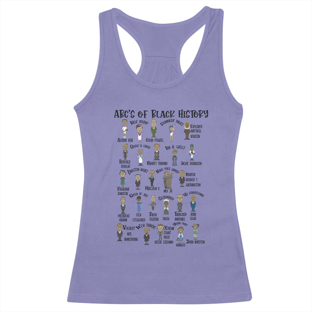 ABCs of Black History Month Racerback Tank Top Black Excellence Pride TS02 Violet Print Your Wear