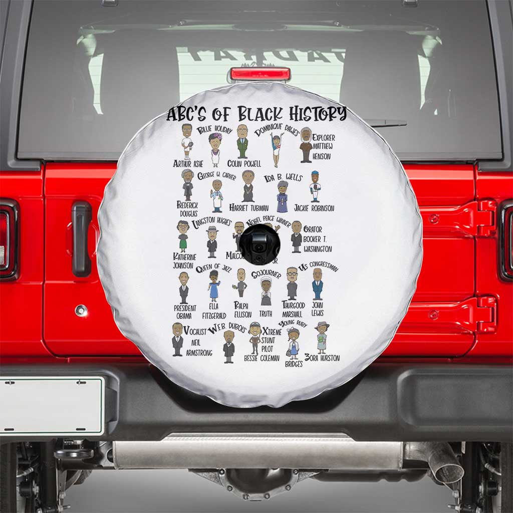 ABCs of Black History Month Spare Tire Cover Black Excellence Pride TS02 White Print Your Wear