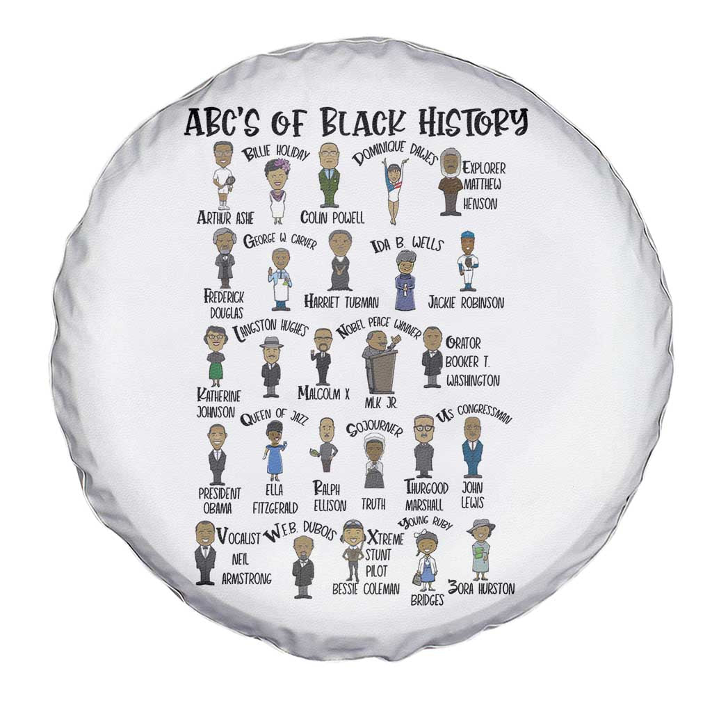 ABCs of Black History Month Spare Tire Cover Black Excellence Pride TS02 Print Your Wear